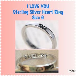 I LOVE YOU Silver Heart Ring / Band Size 6 Brand New Perfect Christmas Gift 🎁
